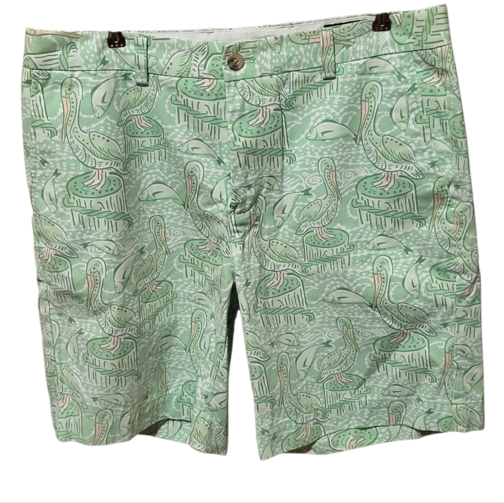 Vineyard Vines Men’s Cotton Bermuda Short Pelican and Fish Print Size 33